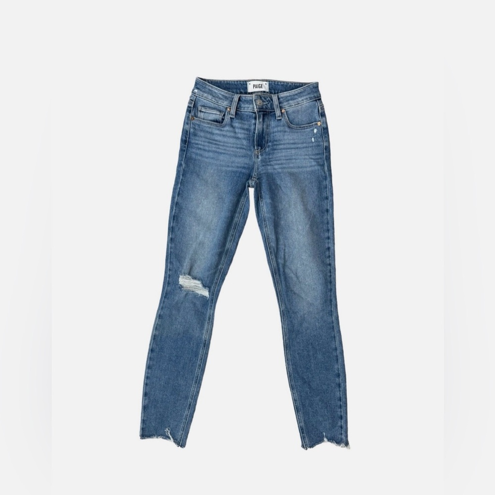 PAIGE Verdugo Ankle Skinny Jeans Size 27 Waist Jagna Destructed Denim Distressed